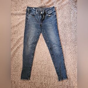 American Eagle Outfitters Women's Dark Blue Skinny Jeans Size 4